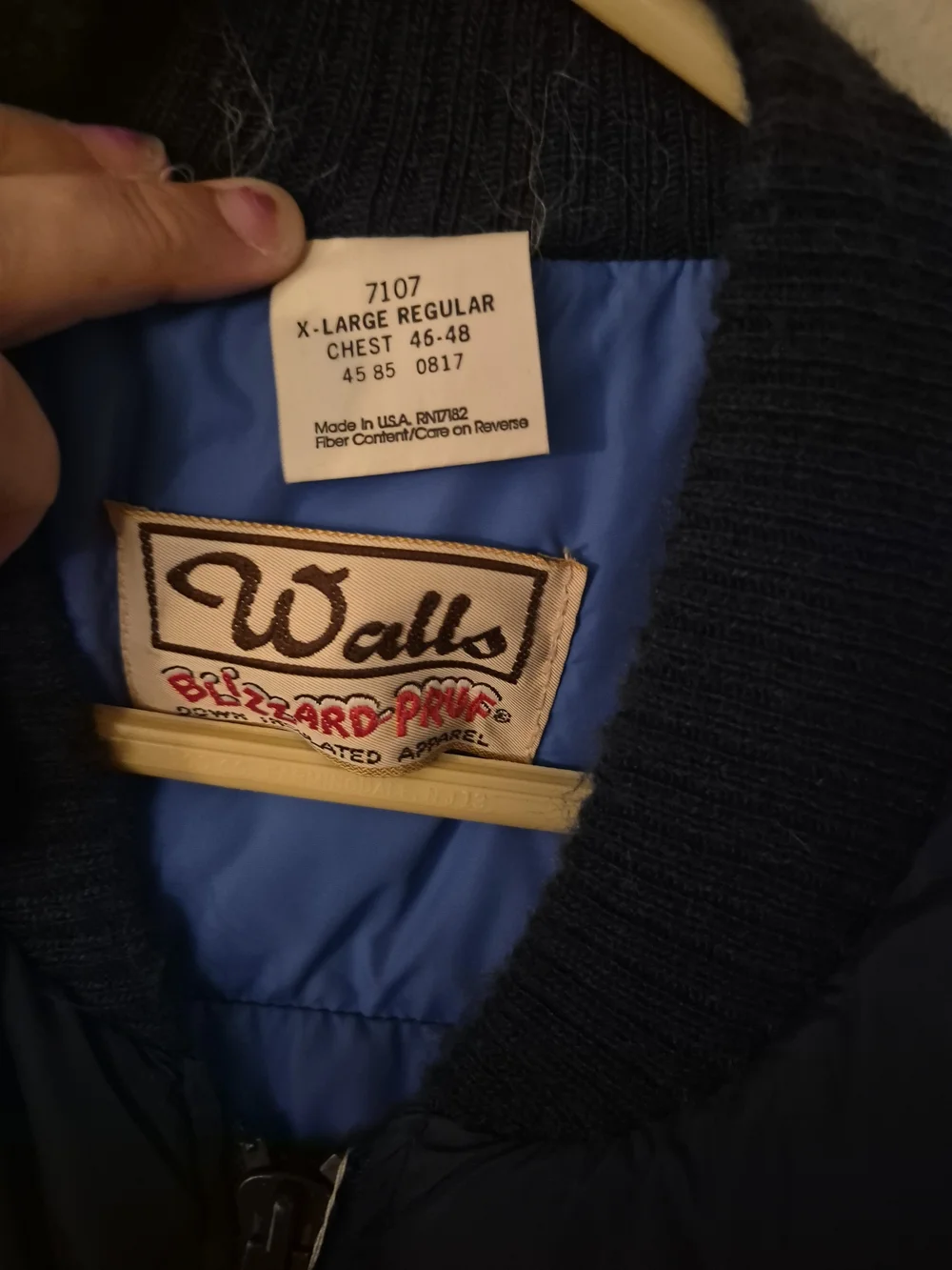 Walls Navy and Light Blue Quilted Jacket